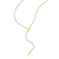 Y Bar Lariat Necklace Geometric Vertical Bars Gold Steel Chain view 5