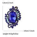 Large Oval Crystal Scroll Brooch in Six Jewel Tone Colors view 8
