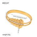 Gold Leaf Cutout Bangle Bracelets Mixed Hinge Styles view 10