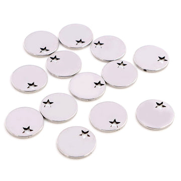 Stainless Steel Double Disc Pendants with Star Cutout Links