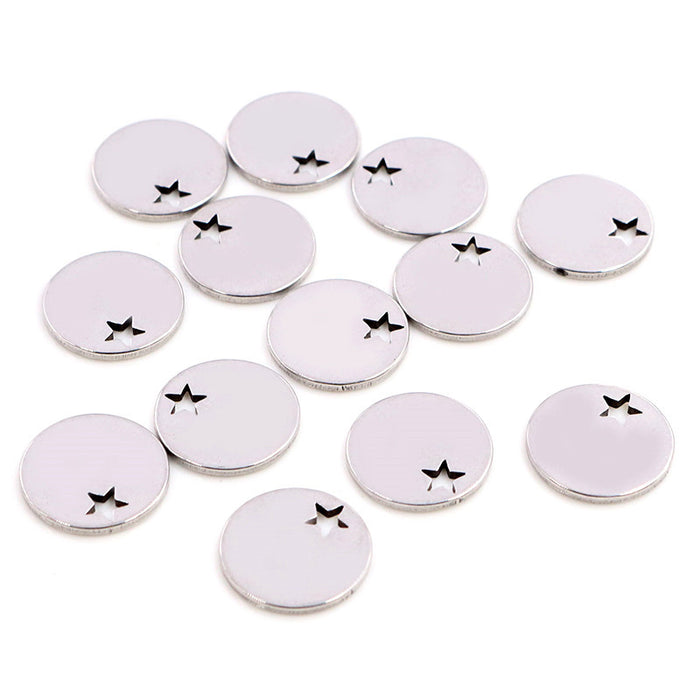 Stainless Steel Double Disc Pendants with Star Cutout Links