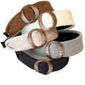 Fabric Padded Oval Acrylic Ring Headband Deep Coffee view 5