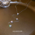 Teardrop Crystal Y Lariat Tassel Necklace Silver Gold Tone view 2