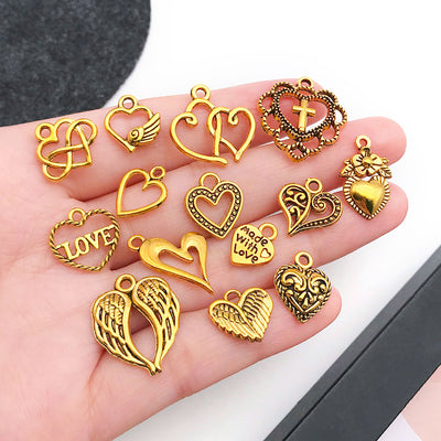 Printed detail graphic for the heart and letter charms
