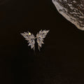 Silver Crystal Butterfly Ear Cuff With Layered Wing Design view 4