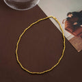 Fine Wavy Gold Tone Delicate Finished Chain Necklace view 3
