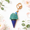 Rhinestone Ice Cream Cone Keychain Metal Bag Charm view 6