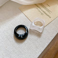 Acrylic Swirl Square Round Ring Duo Sets Five Colors view 6