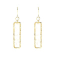 Transparent Shell Flake Rectangle Gold Tone Earrings view 5