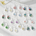 Teardrop Dried Flower Resin Drop Earrings Silver Hooks view 1