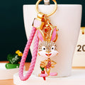 Jeweled Carrot Rabbit Keychains in Three Colors with Two Wrist Loop Options view 9