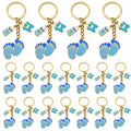 Baby Shower Charm Keychains Featuring Blue Outfit Set Across 14 Pictured Variations view 1