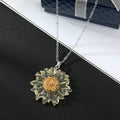 Silver Tone Clear Daisy Pendant Earrings Necklace and Clip Keychain view 3