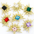 Square Crystal Sunburst Charm Collection for Jewelry Making view 3