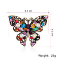 Black Gold Tone Butterfly Crystal Metal Brooch Pin view 2