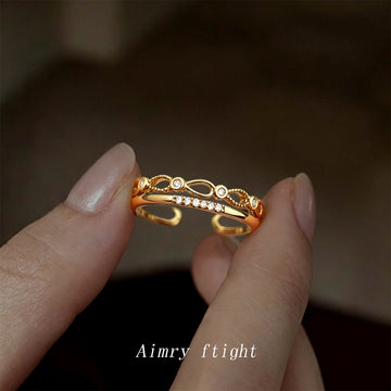 Gold Tone Adjustable Open Rings In Linked And Braided Styles