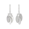 Silver Tone Crystal and Shell Petal Drop Earrings in Two Designs view 5