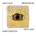 Pearl Square Eye Brooch in Detailed Metal for Jackets and Scarves view 6