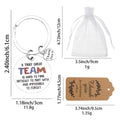 Silver Great Team Quote Disc Keychain Heart Thank You view 2