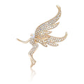 Flying Fairy Rhinestone Brooch in Gold or Silver Decorative Lapel Pin view 5
