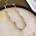 Multicolor Natural Stone Crystal Beaded Choker Necklace view 4