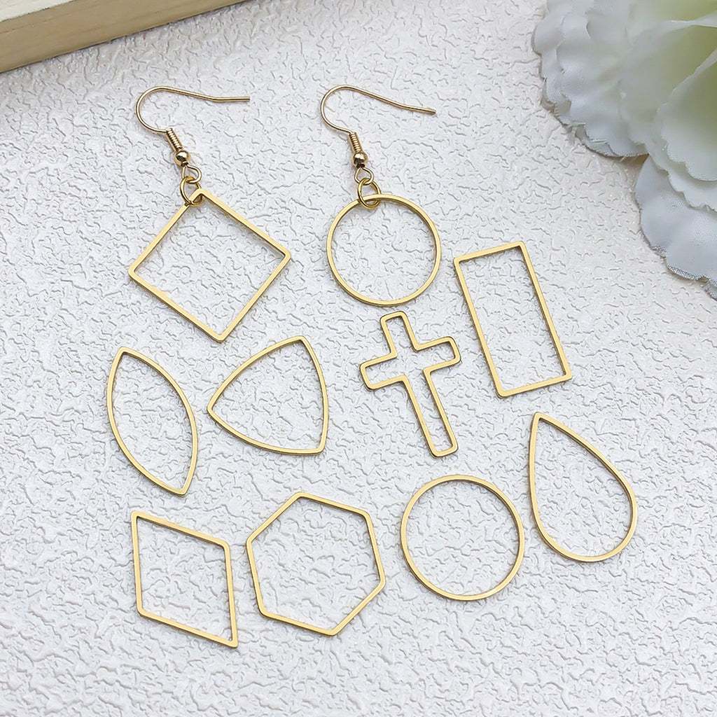 Gold Plated Stainless Steel Hollow Five Point Star Infinity Connector Charm for DIY Jewelry