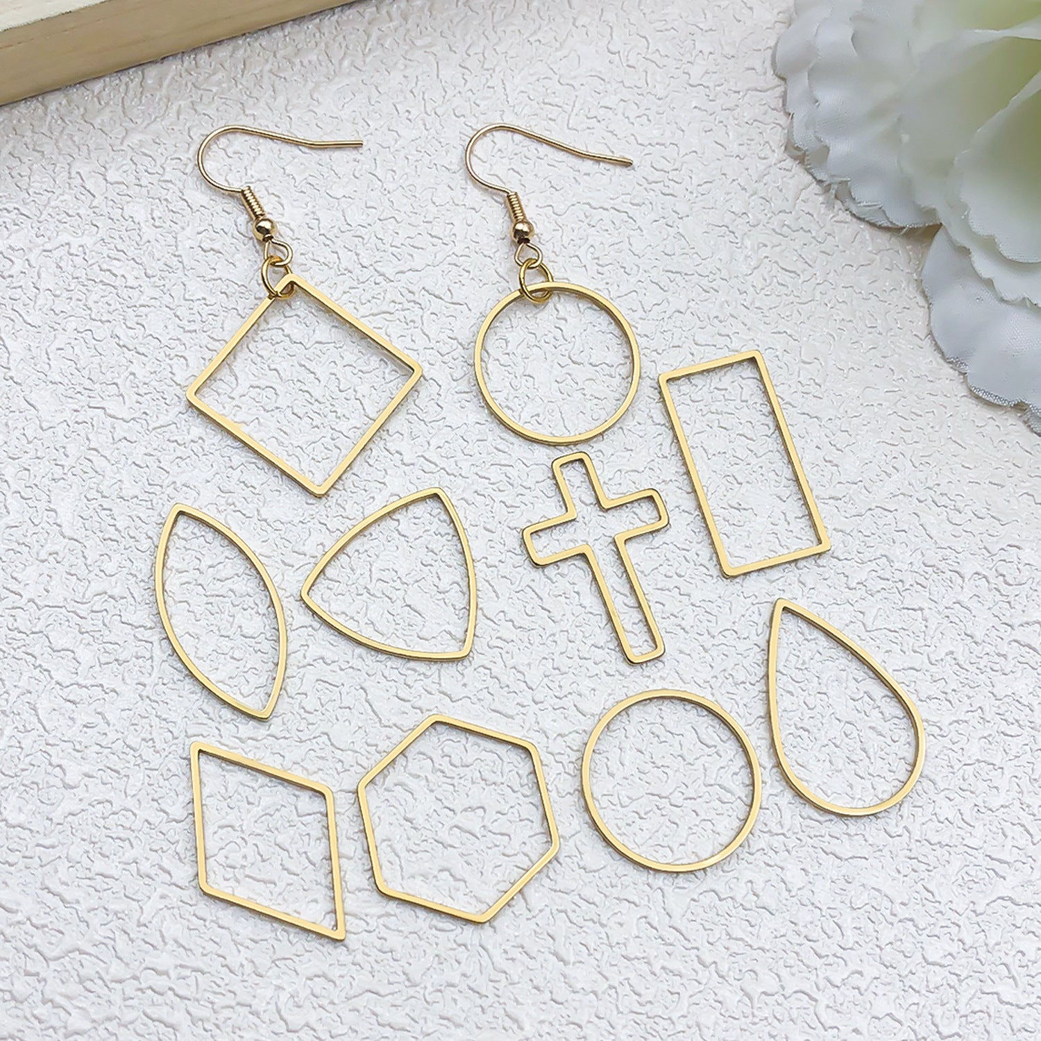 Gold Plated Stainless Steel Hollow Five Point Star Infinity Connector Charm for DIY Jewelry