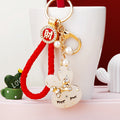 Pearl Accent Rabbit Head Keychains in Five Pictured Colors view 8
