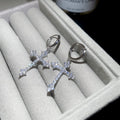 Crystal Cross Layered Necklace Silver Earring Four Styles view 7