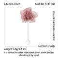 Mesh Flower Stick Pin Brooch Pearl Tip Pink Blue Red view 8