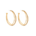 Multi Layer Rhinestone C-Shape Open Hoop Earrings Gold Silver view 5