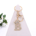 Crown Initial Letter Rhinestone Keychain Gold Tone Letters A-Z view 7