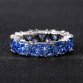Triangle-Cut Full Eternity Band In Clear, Blue, And Pink view 3