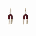 Red Arch Long Fringe Earrings in Gold and Silver Tones view 5