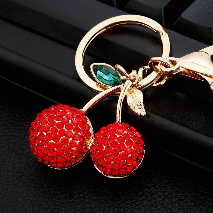 Jeweled Cherry and Auspicious Charm Keychains in Forty Options