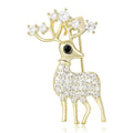 Crystal Deer Brooch With Faceted Crystals And Polished Metal Details view 1