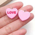 Resin Valentine Love Letter Heart Charm Pendant for DIY Phone Strap Earrings Jewelry Making