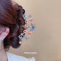 Enamel Butterfly Flower Pearl Double Prong Hairpin view 3