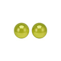 Translucent Round Resin Stud Earrings in Cream and Green view 5