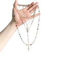 Layered Cross Necklace with Colorful Beads in Two Styles view 5