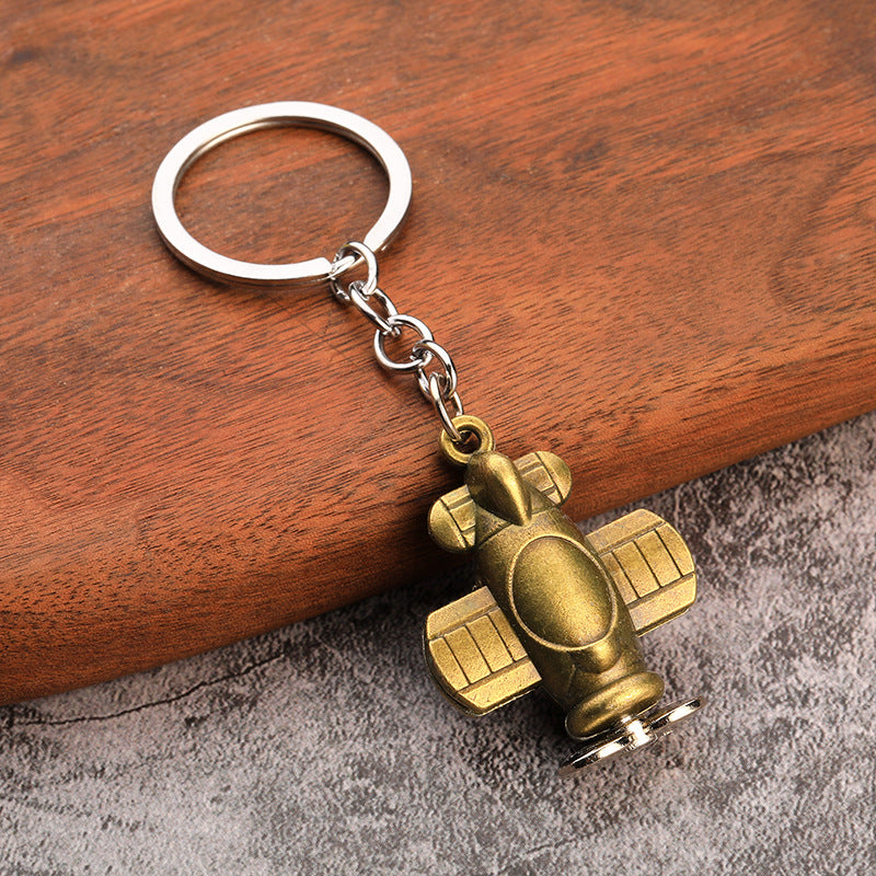 Vintage Airplane Alloy Keychain Gift Accessory for Car Keys