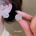 Rose Cluster Clip On Earrings In Two Metallic Tones view 4