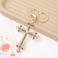 Rhinestone Filigree Cross Keychain Metal Religious Charm view 8