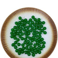Green Glossy Jade Look Round Ball Stud Earrings Silver Posts view 5