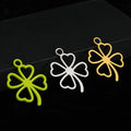 Open Cutout Four Leaf Clover Charm Pendant Three Colors view 1