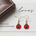 Enamel Penguin and Ladybug Drop Earrings 4 Color Styles view 8