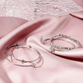 Silver Star Moon Heart Rhinestone Open Bangle Bracelet Set view 4