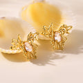 Gold Copper Wire Butterfly Ear Cuff Clip Teardrop Zircon Single view 4