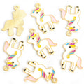 Playful White Enamel Unicorn Charms in Four Distinct Poses view 6