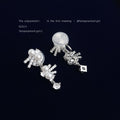 Silver Pearl Crystal Cascade Drop Earrings Clip And Stud view 6